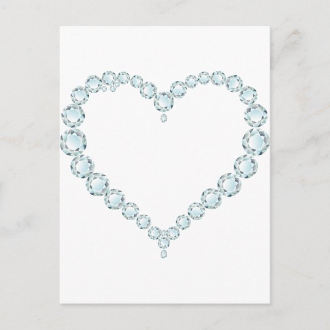 Postal Aquamarine Gem Heart (Anverso)