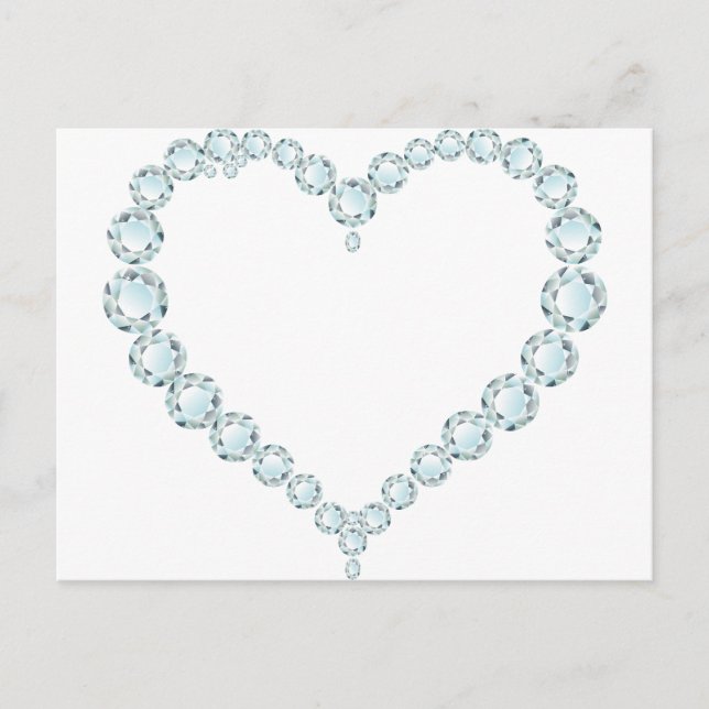 Postal Aquamarine Gem Heart (Anverso)