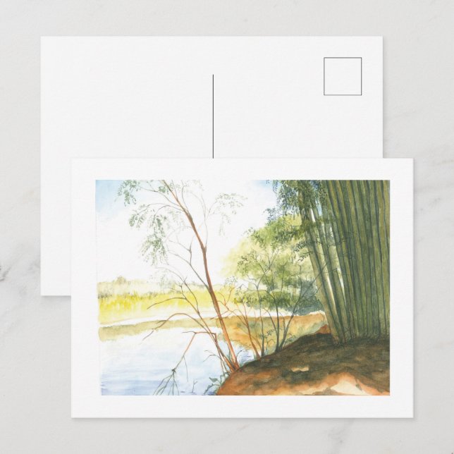 Postal Aquarela paisagem mineira (Anverso / Reverso)