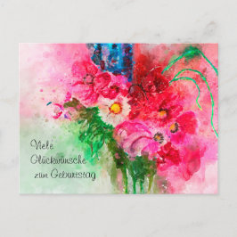 Postal Aquarell Blumenstrauß Glückwünsche zum Geburtag