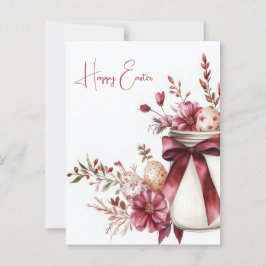 Postal Aquarell Oster Postkarte mit Ostereiern und Blumen