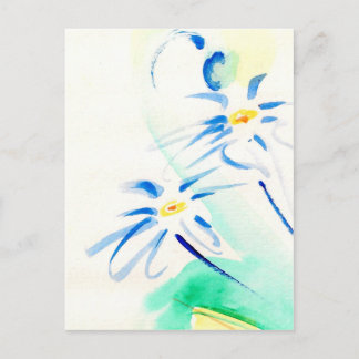 Postal Aquarelle Daisies Postcard