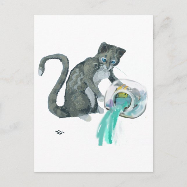 Postal Aquarius Cat