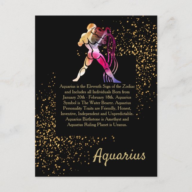 Postal Aquarius, el aguador (Anverso)