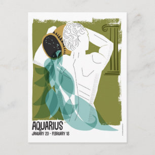 Postal Aquarius el bañador de agua Zodiac