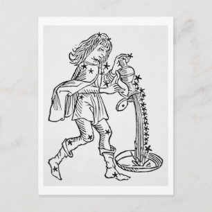 Postal Aquarius (el transportista de agua) es un ilustrac