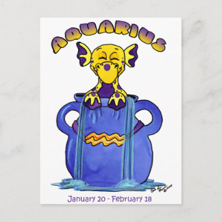 Postal aquarius lindo zodiac baby dragon