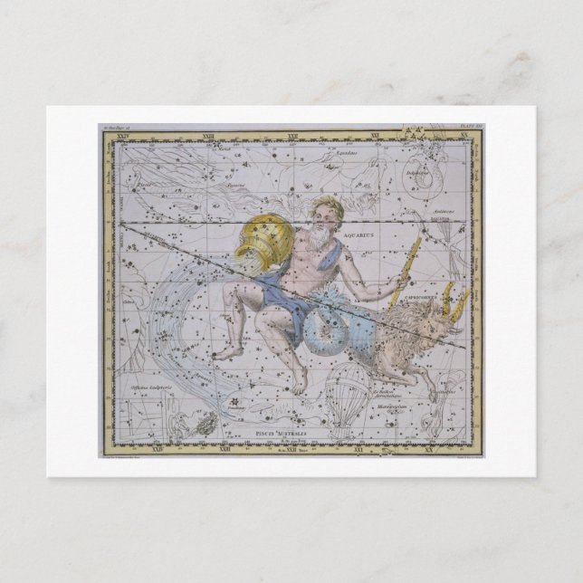 Postal Aquarius y Capricornio, de 'A Celestial Atlas', (Anverso)