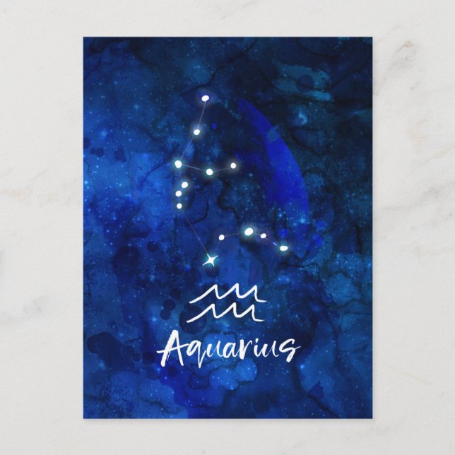 Postal Aquarius Zodiac Constellation Blue Galaxy Sky (Anverso)