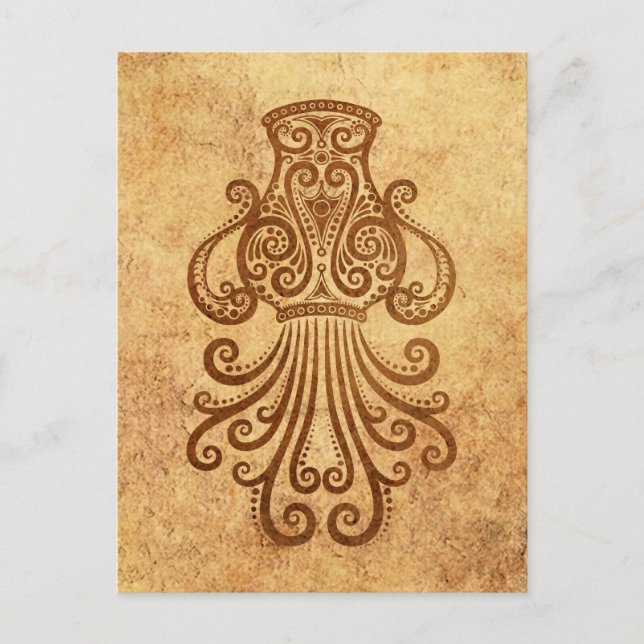 Postal Aquarius Zodiac de vejez vintage (Anverso)