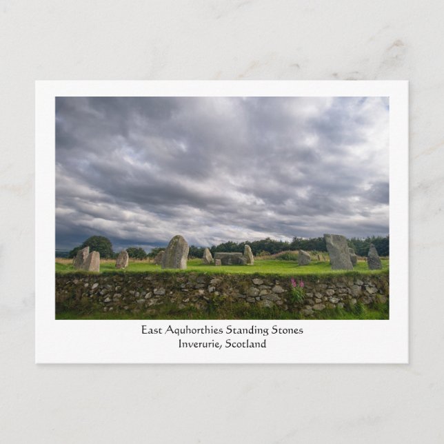 Postal Aquhorthies de pie Stones, Escocia (Anverso)