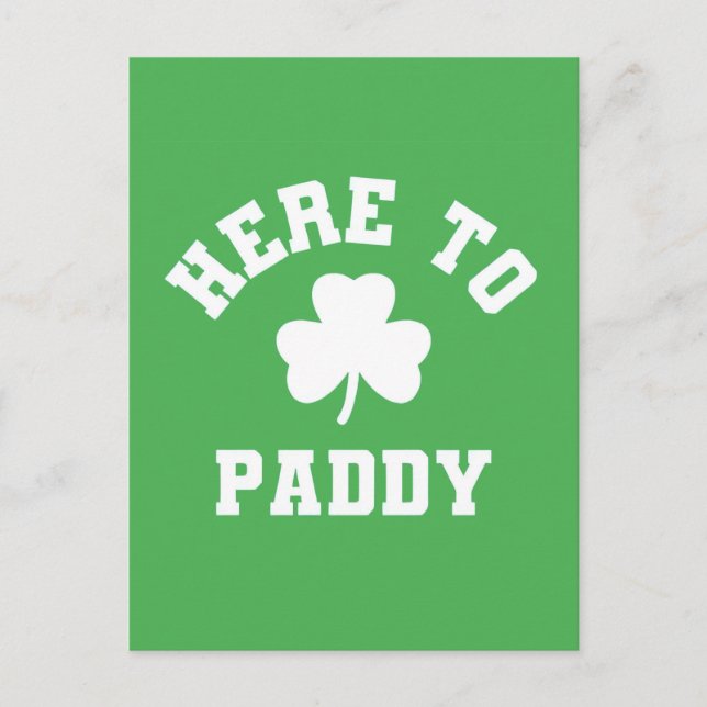 Postal Aquí a Paddy Funny St Patrick's Day Shamrock (Anverso)