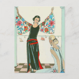 Postal Aquí están mis alas por George Barbier