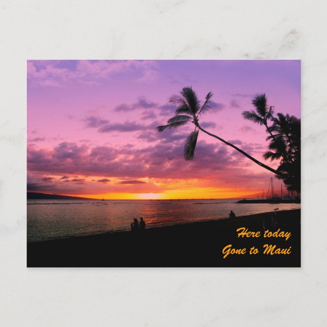 Postal Aquí hoy, vamos a Maui (Anverso)