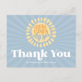 Postal Aquí Viene El Hijo Baby Shower Gracias Postcard