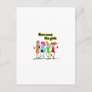 Postal Aquí vienen los chicas