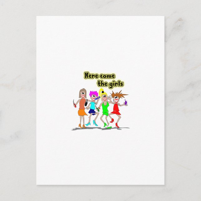 Postal Aquí vienen los chicas (Anverso)