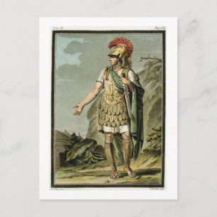 Postal Aquiles en armadura, disfraz de "Ifigenia en Austr