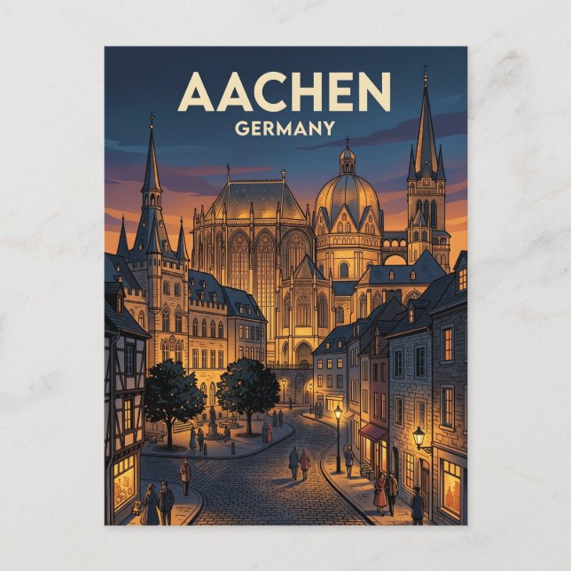 Postal Aquisgrán Alemania (Anverso)