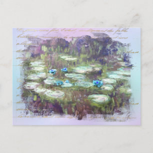 Postal ** AR23 Monet Lily Pads Pond Old Gold HandWritings