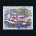 Postal ** AR23 Monet Lily Pads Pond Old HandWritings Post<br><div class="desc">POSTCARD POST CARD ) Monet clásico con la vieja letra falsa de oro y un sutil fondo de Pastel arcoiris. El fondo es dulce Pastel y arcoíris en color. Elegante Femenino Romántico Ephemera Floral Pintura Artista Único Creativo Moderno y Romántico Vintage Old (BUSCAR AR23 para diseños similares) El es un...</div>
