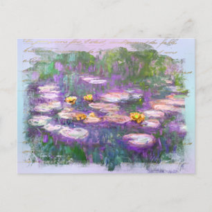 Postal ** AR23 Monet Lily Pads Pond Old HandWritings Post