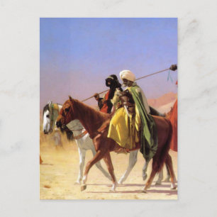 Postal Árabes cruzando el desierto, por Jean-Leon Gerome