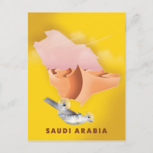 Postal Arabia Saudita ilustró afiche de viajes.