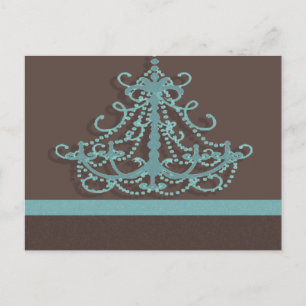 Postal araña azul con fondo de chocolate