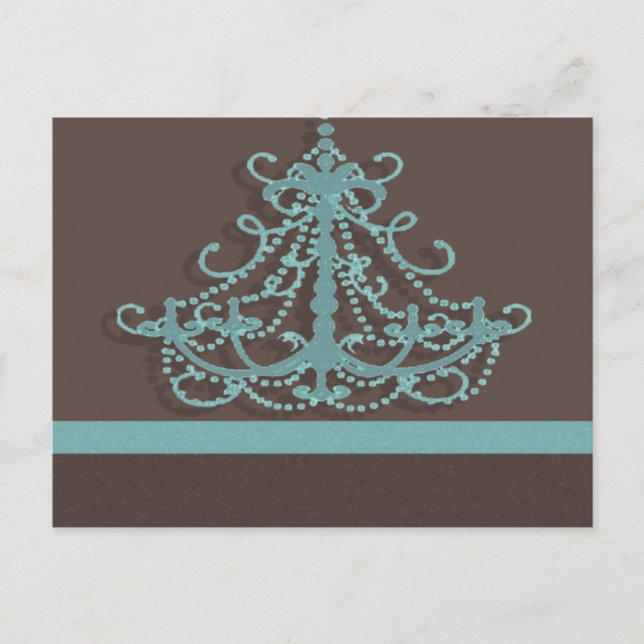 Postal araña azul con fondo de chocolate (Anverso)