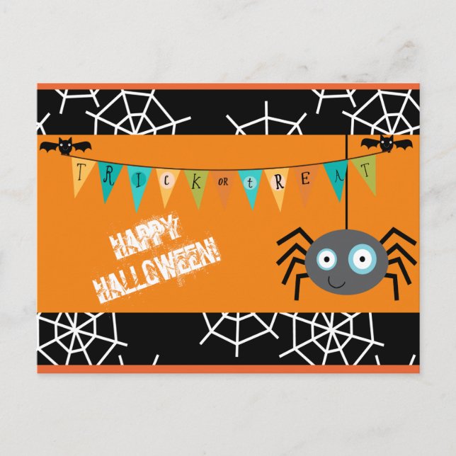 Postal Araña Cute Halloween (Anverso)