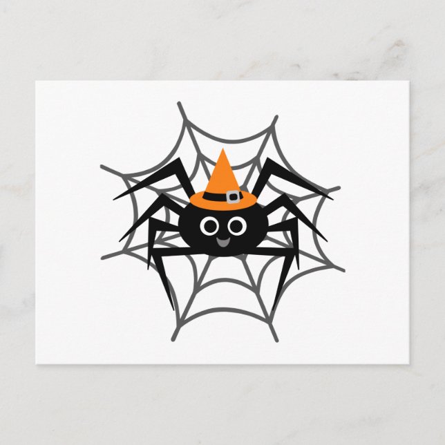 Postal Araña de Halloween con camisetas y regalos web (Anverso)