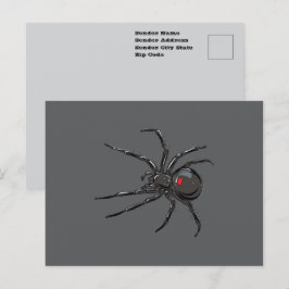 Postal Araña de viuda negra arte original de dibujo