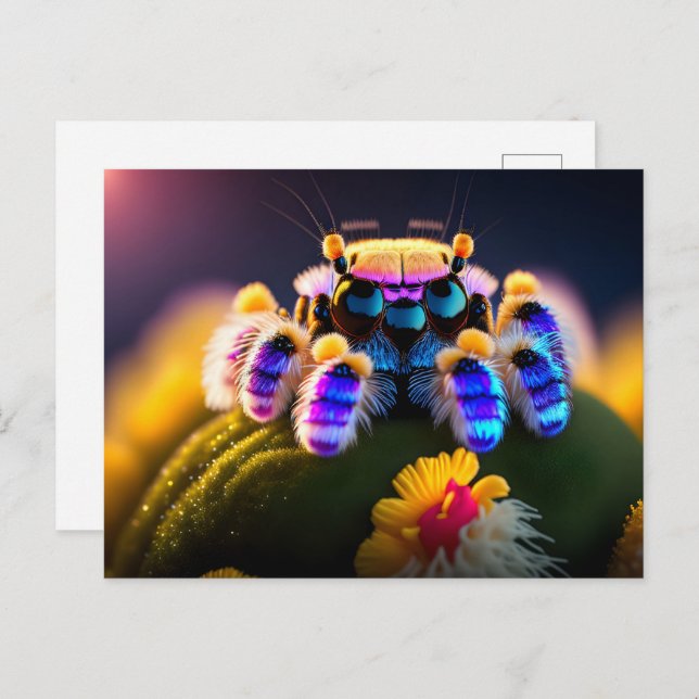 Postal Araña esponjosa y suave, posttravesía (Anverso / Reverso)