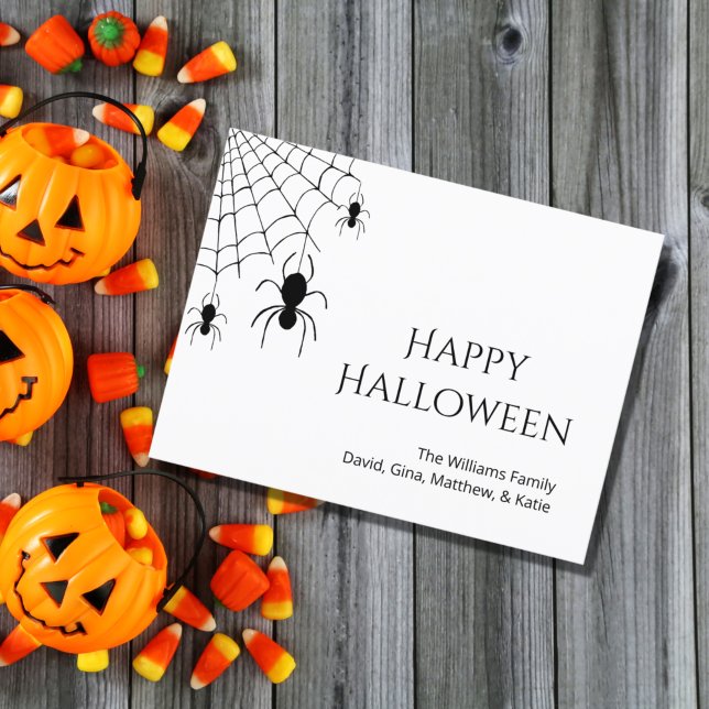 Postal Arañas Halloween Creeping Web Black Holiday (Subido por el creador)