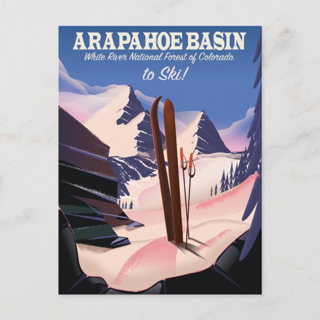 Postal Arapahoe Basin, Bosque Nacional White River de esq (Anverso)
