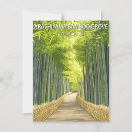 Postal Arashiyama Bamboo Grove Japón Vintage