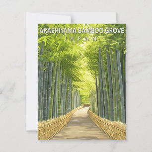 Postal Arashiyama Bamboo Grove Japón Vintage