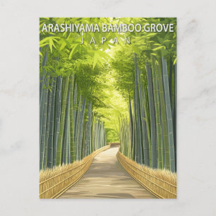 Postal Arashiyama Bamboo Grove Japón Vintage