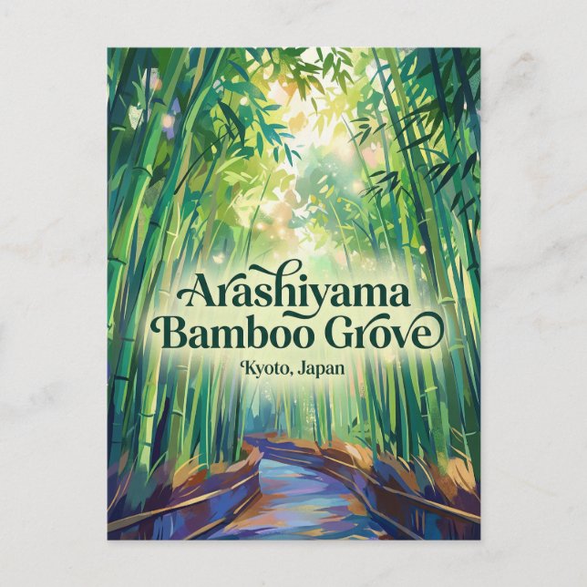 Postal Arashiyama Bosque de Bambú Japón (Anverso)