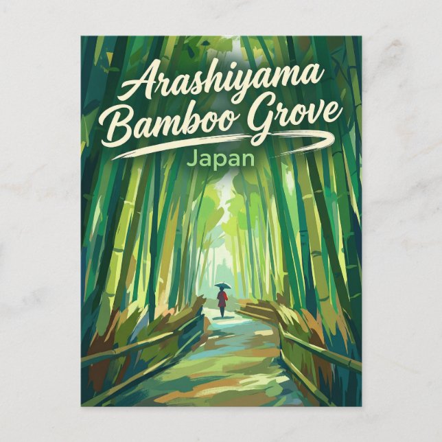 Postal Arashiyama Bosque de Bambú Japón (Anverso)