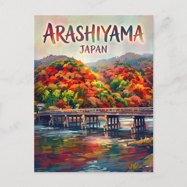Postal Arashiyama Bosque de Bambú Japón (Anverso)
