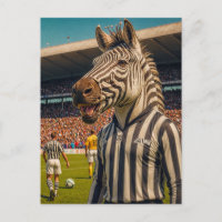 Árbitro de cebra en un partido de fútbol