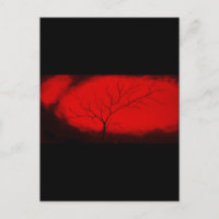 Árbol abstracto y cielo rojo Resumen original Art