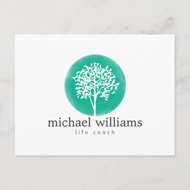 Postal Árbol acuático verde (Anverso)