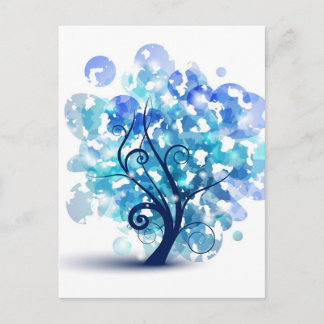 Postal Árbol azul