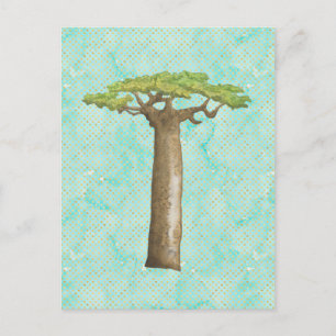 Postal Árbol Baobab acuarela