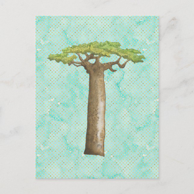 Postal Árbol Baobab acuarela (Anverso)