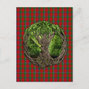 Postal Árbol Celta De La Vida Y Clan Sinclair Tartán