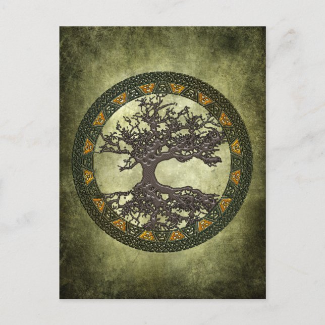 Postal Árbol celta de la vida [Yggdrasil] (Anverso)